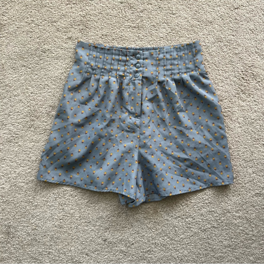 Kimchi Blue‎ Patterned Women's Shorts - Blue and Yellow